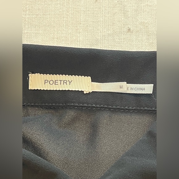 🥈 Poetry Sheer Hi-Low Collar Tip Cut-Out Blouse - Picture 8 of 12